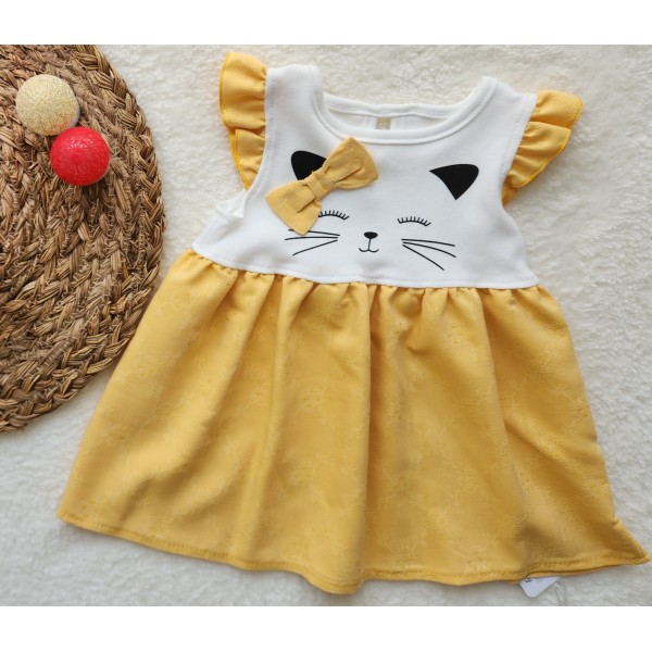 SARI KEDİLİ ELBİSE