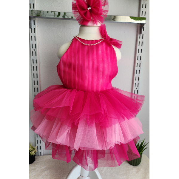 ŞEKER PEMBE TÜL ELBİSE 
